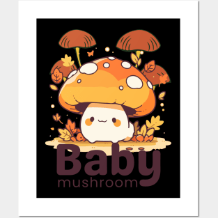 Baby mushroom Posters and Art